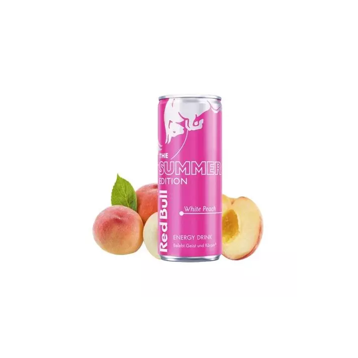 Boisson énergisante de la marque RED BULL 25ML au gout exquis de la pêche blanche !